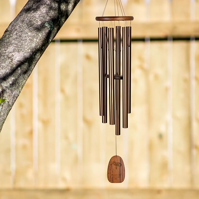 Woodstock Wind Chimes Personalized Amazing Grace Memorial Chime for Outside 40'' Large Bronze Sympathy Customized Tree of Life Inspirational Wind Chime for Outdoor Patio Home Garden Decor (P-AGLBR16)