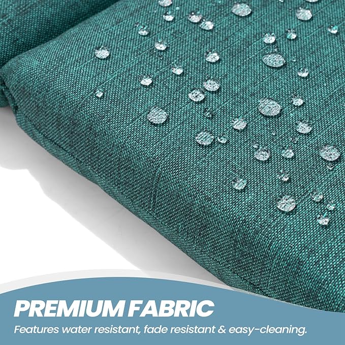 Crestlive 50x19.6 Inch Adirondack Chair Cushion Set of 2, Water Repellent, Fade Resistant, High Back Outdoor Rocking Chair Cushion for Patio, Malachite