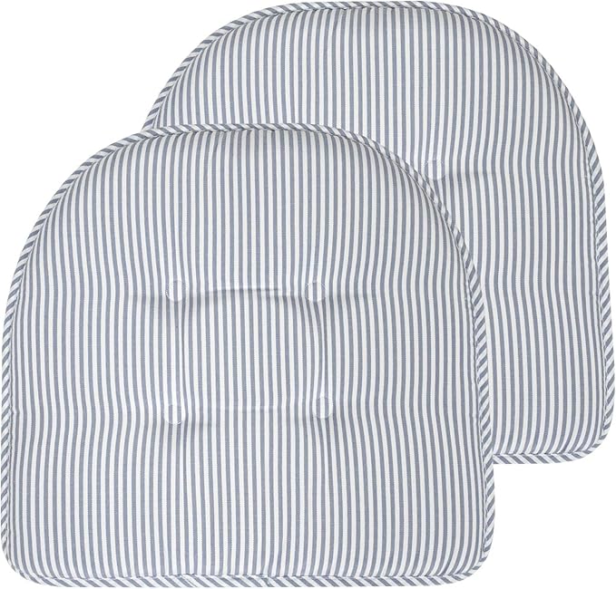 Chair Cushion Memory Foam Pads Tufted Slip Non Skid Rubber Back U-Shaped 17" x 16" Seat Cover, (Pack of 3)