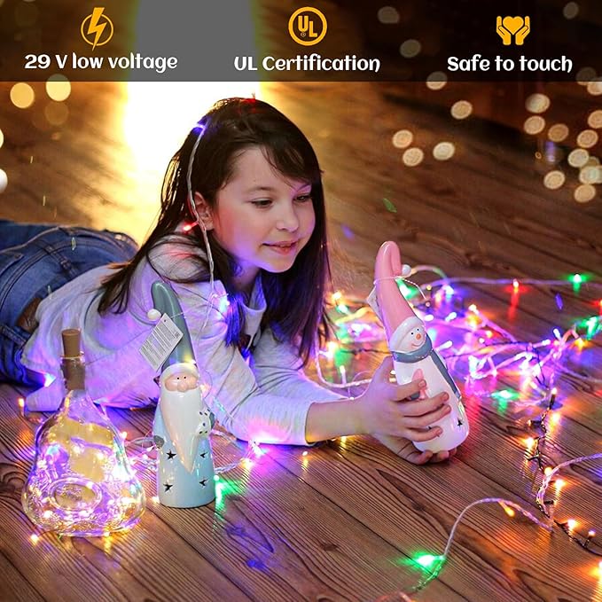 66FT 200 LED Outdoor String Lights, Connectable Easter String Lights Waterproof with 8 Modes, Plug in Twinkle Fairy Lights Clear Wire for Indoor Bedroom Wedding Patio Decorations, Pastel Multicolor
