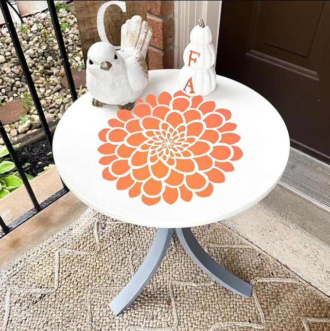 Large Flower Stencils for Painting Dahlia Flower Stencils for Walls 14” Floral Stencil Templates for Garden Fence Wood Furniture Fabrics