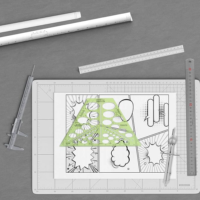 Pacific Arc Isometric Ellipse Template Guide, 38 Ellipses of 35 Degrees ranging from 1/8 inch to 1 and 9/16 inch