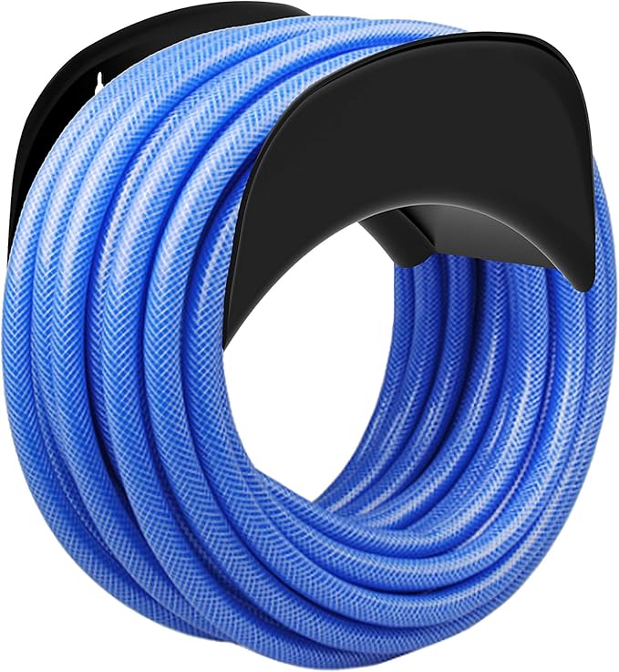 Gardzen 2-Pack Heavy Duty Hose Hanger Wall Mount, Hose Holder, Hook, Rack, Support for Outside, Black
