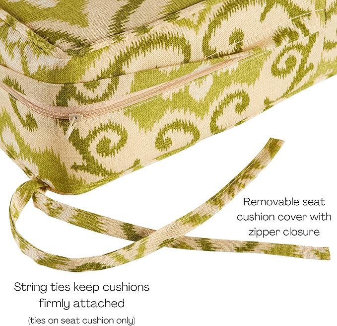 Greendale Home Fashions Outdoor Reversible 2-Piece Deep Seat Cushion Set, Avocado