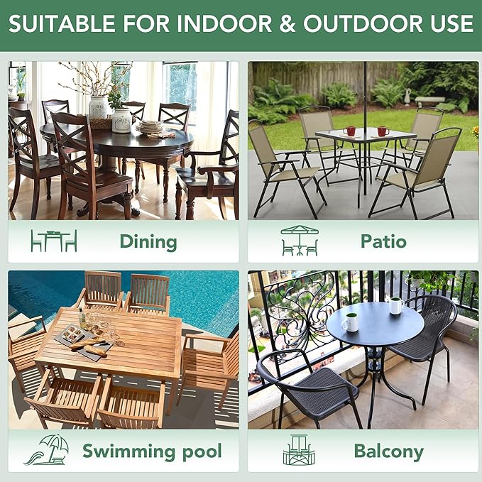 Outdoor Chair Cushions Set of 4: Waterproof & Color Fastness Seat Cushion for Patio Furniture - 22 x 22 x 3 Inch Chair Pads with Ties and Hidden Zipper - Patio Chair Cushion Replacement, Teal