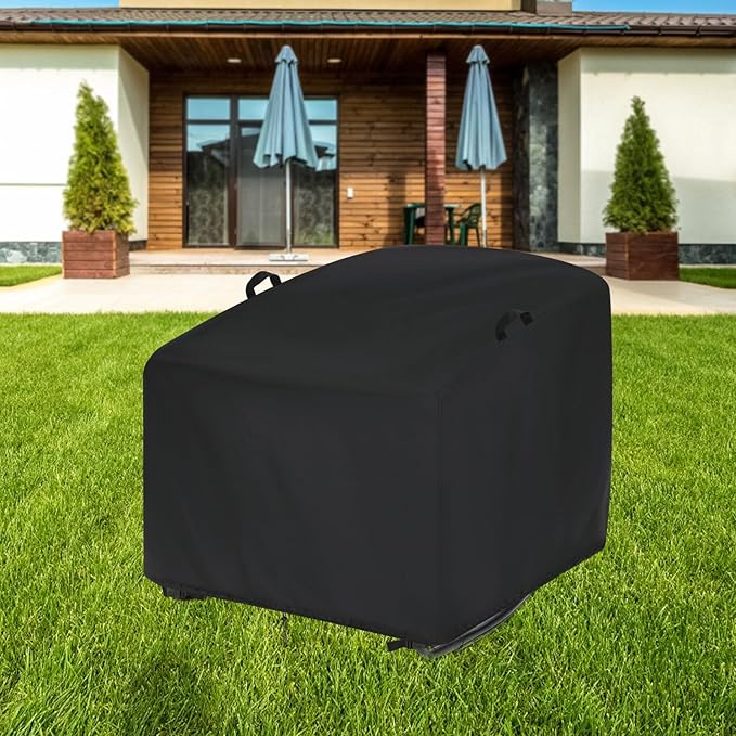 Outdoor Patio Egg Rocking Chair Cover - Waterproof, Fits Indoor Papasan Chair & Rattan Wicker Lounge Chairs (Black, 38x39x40in)