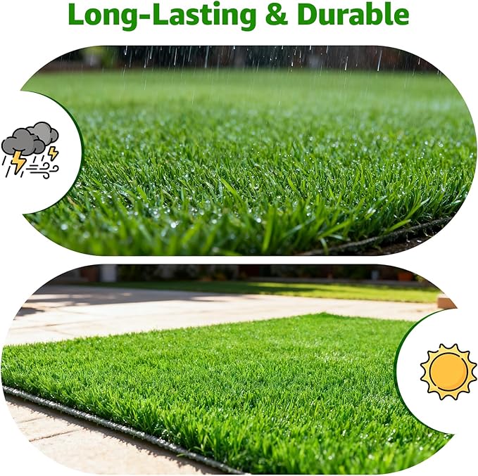 Artificial Turf Grass Outdoor: Grass Pad for Dogs Indoor Potty Training, Replacement Turf Rug for Patio Balcony Apartment Landscape Decoration, Easy to Clean with Drainage Holes(3.0x5.0ft)