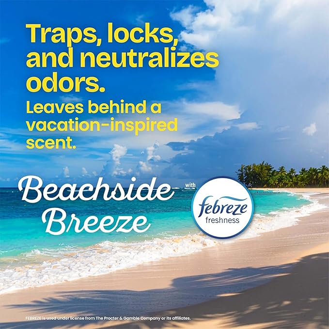 Glad Small Trash Bags 4 Gallon, Febreze Beachside Breeze Garbage Bags, Odor Resistant with Drawstring, 34 Count