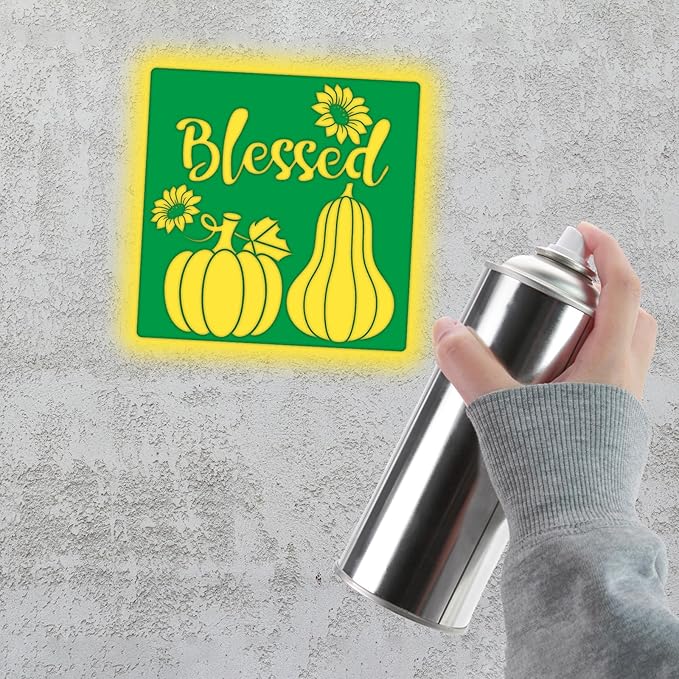36pcs Thanksgiving Drawing Stencils for Kids 8 Inch Sidewalk Chalk Stencils Painting Large Washable Reusable Autumn Themed Primary Shape Template for Kids Toddlers Preschool