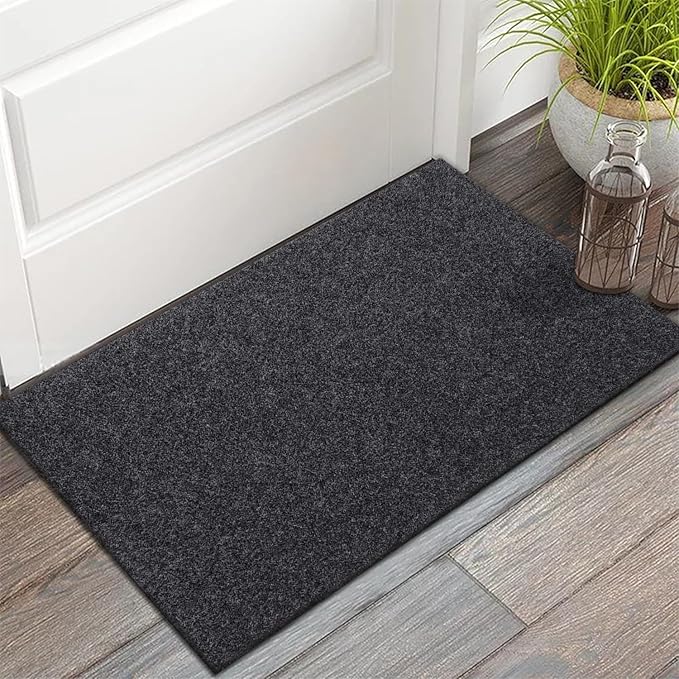 AAZZKANG 2 Pack Multi-Purpose Door Mat for Indoor or Outdoor Use Non Slip Utility Mats Ultra Absorb Mud Easy to Clean Large Welcome Doormat for Entry,Front Door,Indoor,High Traffic Areas Grey 36"x24"