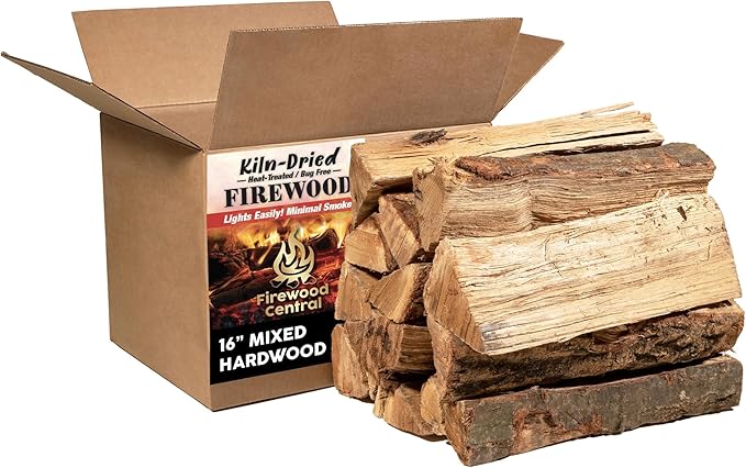 Kiln-Dried PA Mixed Blend – 16” Splits (Approx. 38 lb) – Smoking Wood for Cooking, Wood-Fired Ovens & Campfires – Easy Light, Low Smoke, USA-Sourced