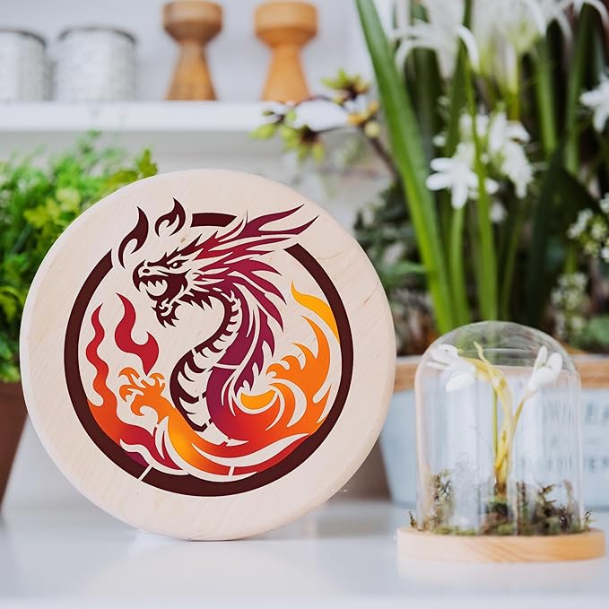 Keluna Dragon Stencils for Painting - 30 Pcs Reusable Pterosaur Moon Star Crafts Templates Dragon Themed Stencils for Painting onWood Wall DIY Art Craft Canvas Fabric Home Décor