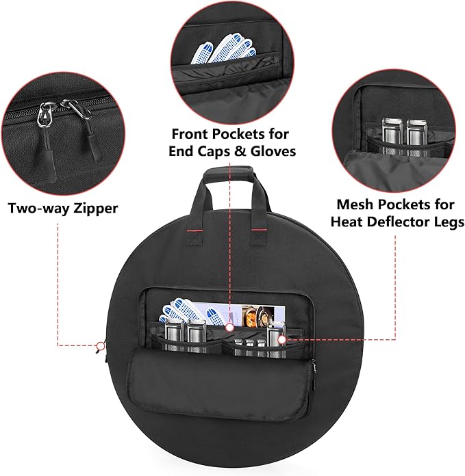 Heat Deflector Carrying Bag Compatible with Solo Stove Bonfire Heat Deflector 25”, Protective Accessory Bag with Handle & Pocket for Heat Deflector Transport and Storage, Dia: 26.5”, Medium