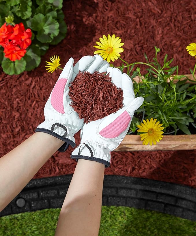 Rubberific Premium Shredded Rubber Mulch for Gardens, Lawns, and Landscaping | Long Lasting Color | Looks Like Natural Wood Mulch (0.8 Cu. Ft. - 16 LBS, Red)