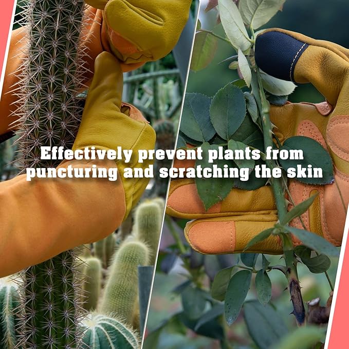 Long-Gardening-Gloves for Women/Men - Thorn Proof Rose Pruning Gloves Heavy Duty Gauntlet, Best Garden Gifts for Gardener-L