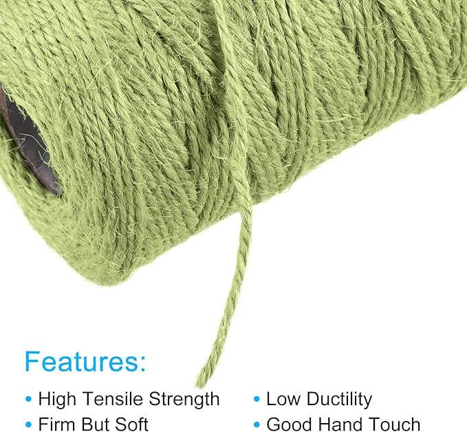 MECCANIXITY 328 Feet Garden Twine, 2mm Craft Jute Twine String Jute for Artwork, DIY Crafts, Gift Wrapping, Olive