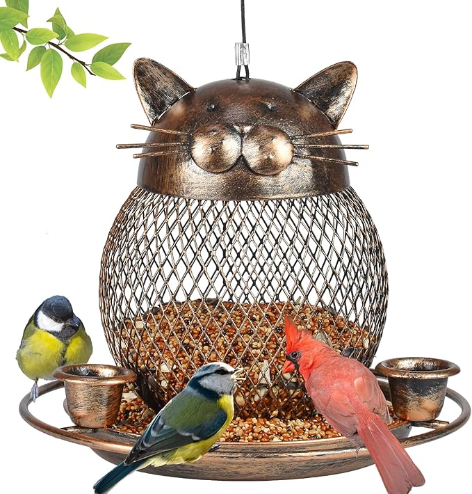Bird Feeders for Outdoors, Heavy Duty Metal Wild Bird Feeder, Finch Bird Feeder Sparrow Birdfeeder for Garden Yard Hanging Decor