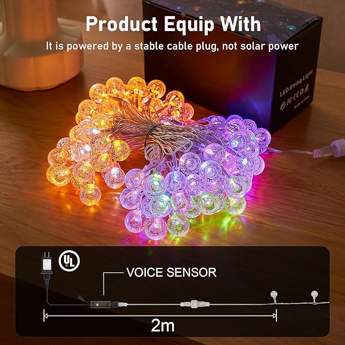 39FT Outdoor String Lights, 68 LED Patio Lights with Remote Control, Voice-Activated & Music Sync Mode, 16 Color-Changing Modes, Waterproof for Patio Garden Party Decor