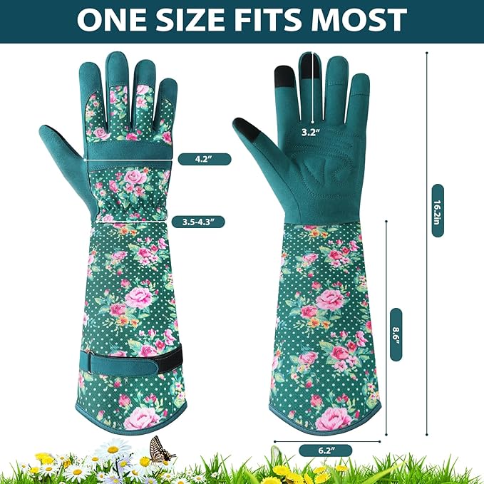 Trifabricy Gardening Gloves for Women - Long Garden Gloves with Grip Breathable, Thorn-Proof Puncture-Resistant Work Gloves