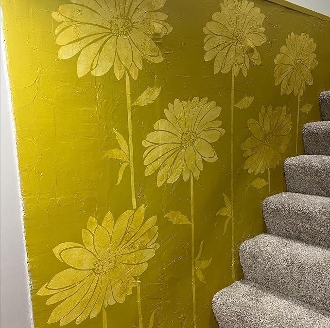 Large Flower Stencils for Painting Daisy Flower Stencils for Walls 14” Floral Stencil Templates for Garden Fence Wood Furniture Fabrics