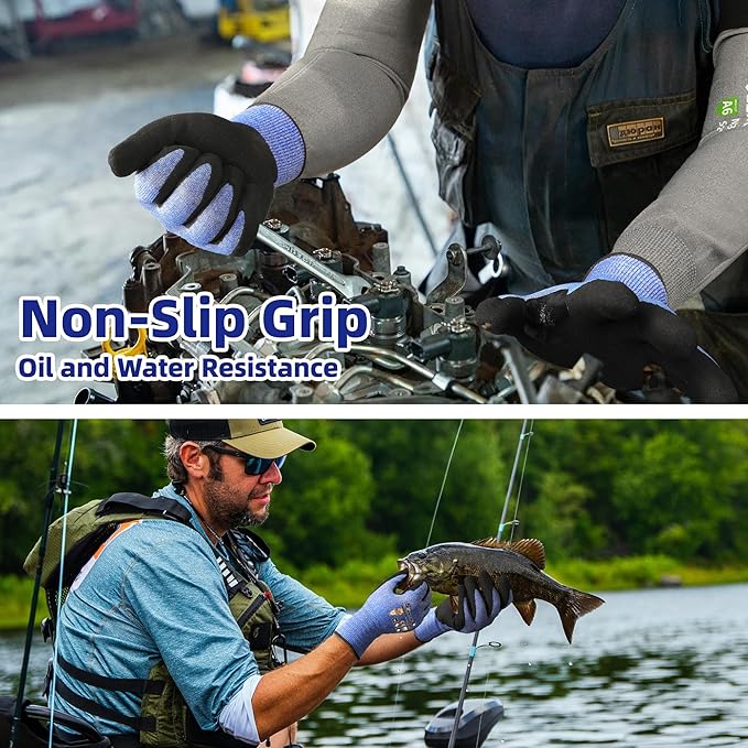 Schwer A4 AIR-SKIN Cut Resistant Work Gloves with Extreme Lightweight & Thin, Grip Gloves for Fishing, Refined Work, Mechanic, Gardening Gifts, Touch-Screen, 3D-Comfort Fit, 1 Pair, L, AR3900