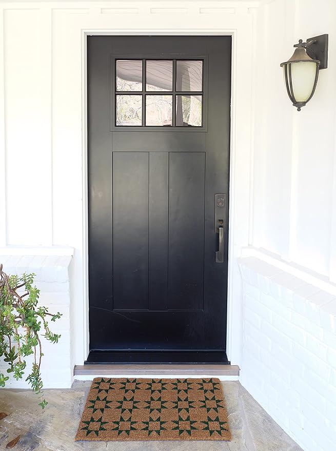 KAF Home New Coir Doormat with Heavy-Duty, Weather Resistant, Non-Slip PVC Backing | 17 by 30 Inches, 0.6 Inch Pile Height | Perfect for Indoor and Outdoor Use (Green)