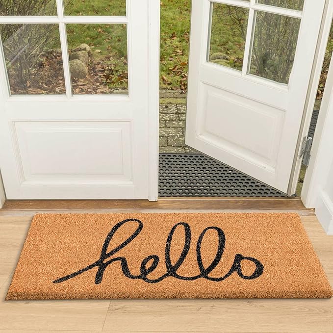 LuxUrux Welcome Mats Outdoor Coco Coir Doormat, with Heavy-Duty PVC Backing - Natural - Perfect Color/Sizing for Outdoor/Indoor uses. (24 x 36 Inch)