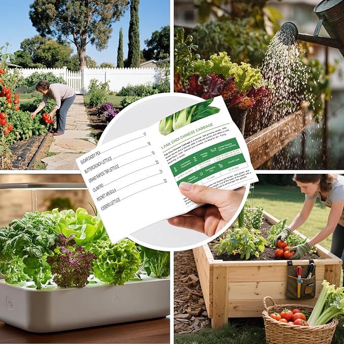22 Winter Seeds Variety Pack for Planting, Over 10,000 Vegetable Seeds, USA Grown, Heirloom, Non-GMO, for Indoor Outdoor Gardening, Lettuce, Kale, Kohlrabi, Broccoli, Spinach, Carrot and More