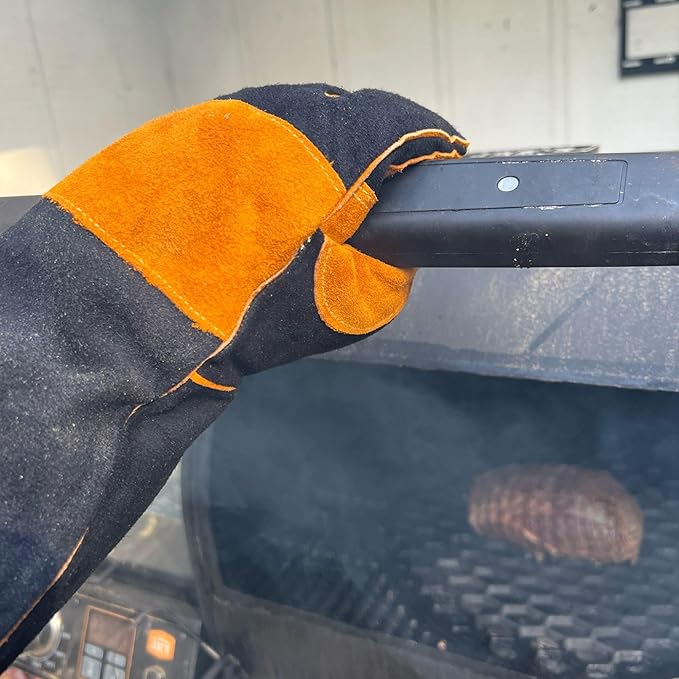 Welding Gloves for Men and Women - 16" Leather 932°F Heat and Fire Resistant Forge MIG TIG Stick Welder Gloves - Also Used for Oven, Grill, BBQ, Furnace, Stove, Fireplace, Animal Handling - Yellow
