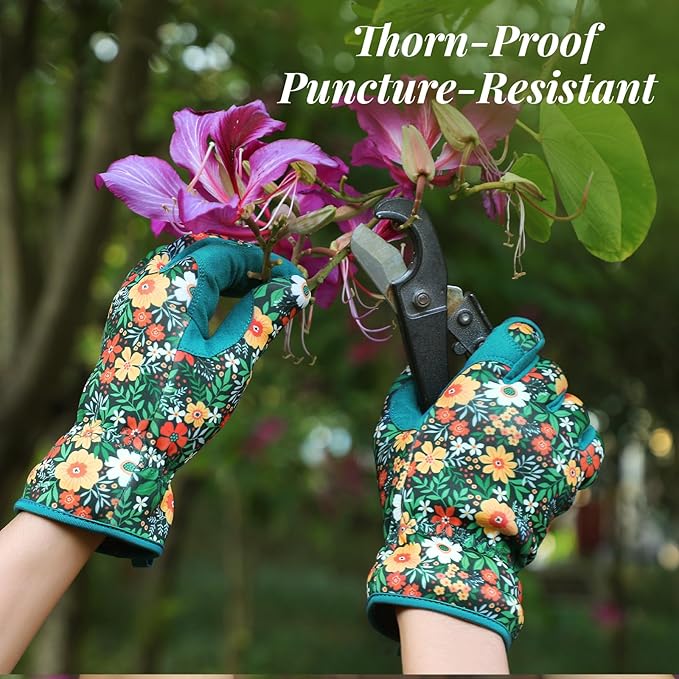 Tavaleu Gardening Gloves for Women, Thorn Proof Puncture Resistant Leather Garden Gloves, Breathable Working Gloves