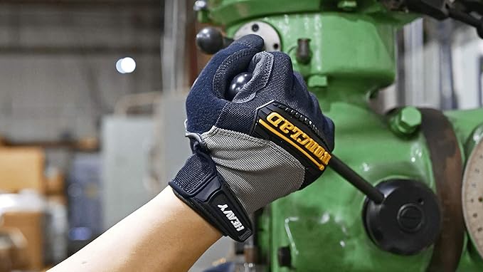Ironclad Heavy Utility Work Gloves HUG, High Abrasion Resistance, Performance Fit, Durable, Machine Washable, (1 Pair), SMALL Black & Grey