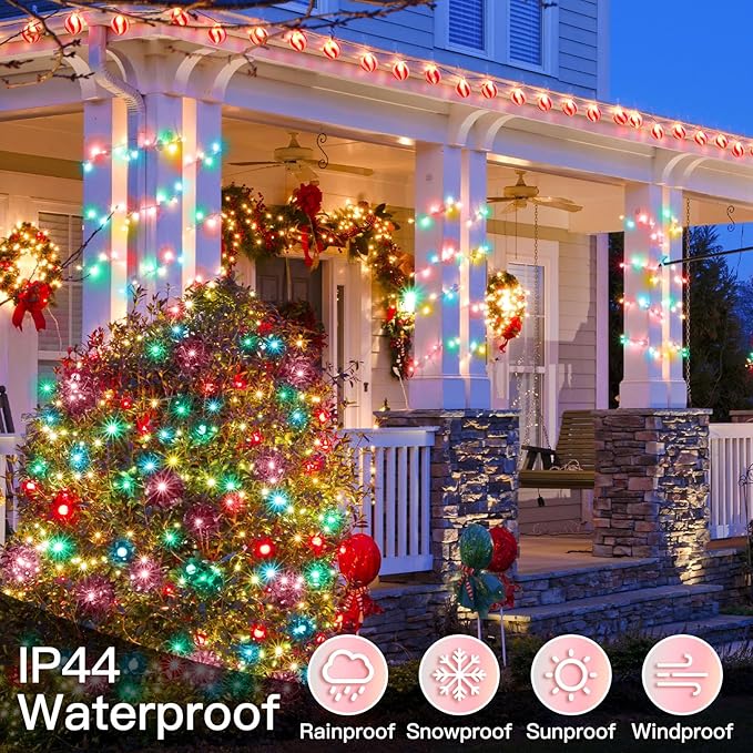 suddus String Lights Indoor Bedroom, 66ft 200 Led Christmas Light Outdoor Clear Wire Connectable, Plug in Fairy String Lights with Remote for Christmas, Dorm, Party, Easter Decoration, Multicolor