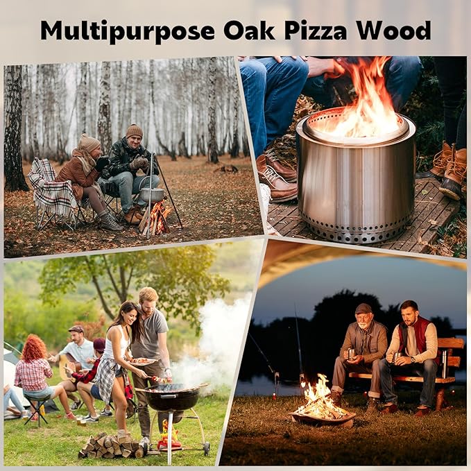 W&E Choice Pizza Oven Wood 6 Inch Mini Logs, 12 lbs Box, Kiln Dried Oak Firewood for Pizza Ovens, Ooni and Gozney, Solo Stove, Long-Lasting Burn for BBQ, Grills and Smokers, Product of USA