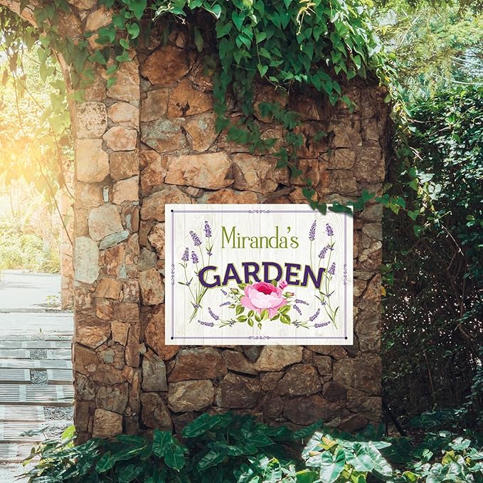 Custom Garden Sign, Present, Personalized Name/Text for Backyard Décor Sign, 18x24 Inches, Rust Free .063 Aluminum, Fade Resistant, Made in USA by Sigo Signs