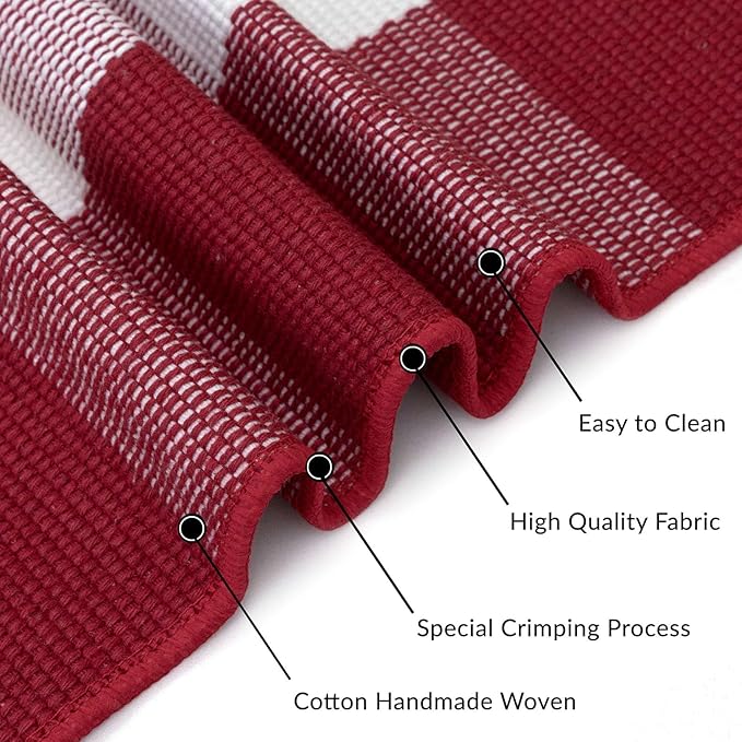 IOHOUZE Christmas Buffalo Plaid Rug 3x5 Ft Outdoor Indoor Doormat Red White Check Washable Area Rug Woven Cotton Checkered Front Porch Mat Christmas Decor for Front Door Entryway Living Room