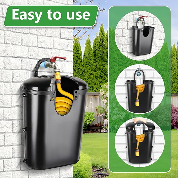 Courtyard Hose boxes, garden hoses Box。Black
