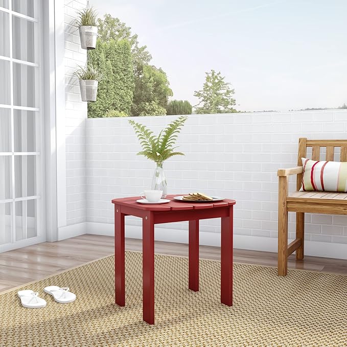 Linon Adirondack End, Red Table, 18.11 x 18.5 x 18.11