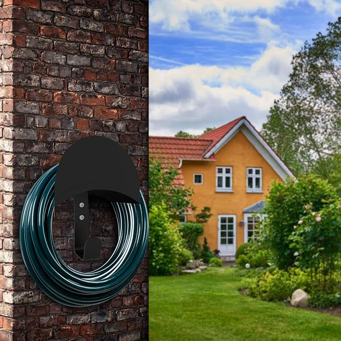 Water Hose Holder, Wall Mount Garden Hose Reel Hanger Holder, Outside Garden Hose Storage Holders organizer for Storage Ropes, Garden and Heavy Tools, Large 2 Pack