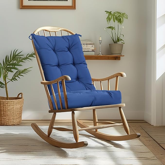mudilun Rocking Chair Cushion Non-Slip Tufted Indoor/Outdoor Rocking Chair Cushions 80% Water Proof with Straps for Living Room Baby Room Garden High Back Rocking Chair Pads