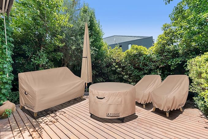 ULTCOVER Waterproof Patio Chair Cover 4 Pack – Outdoor Lounge Deep Seat Single Lawn Chair Cover Fits Up to 35W x 35D x 34H inches