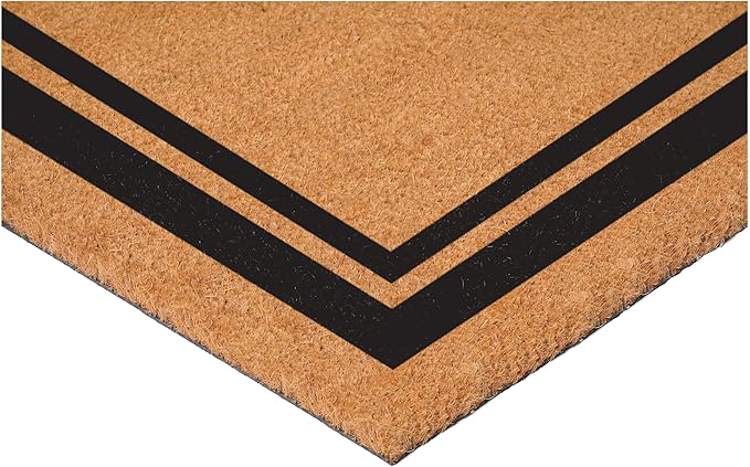 Calloway Mills 152962436I Black Border 24" x 36" Monogram Doormat, (Letter I)