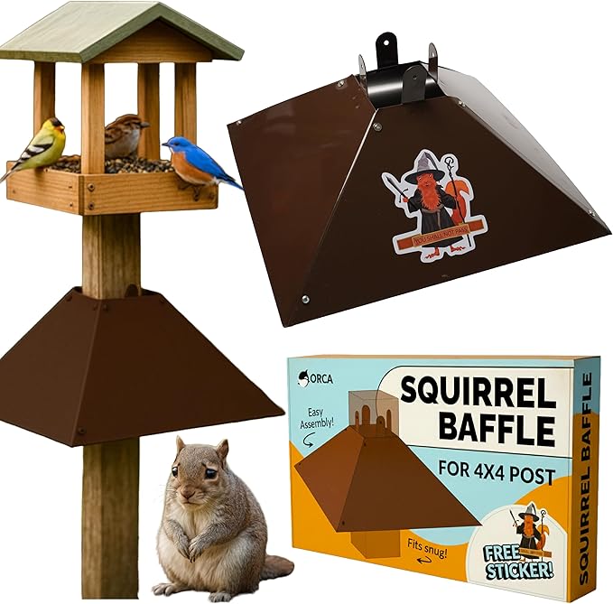 Squirrel Baffle for 4x4 Post | Metal Bird Feeder Squirrel Guard Baffles for Bird Feeders for Outdoors, Extra Large Cone Blocker for Post Sized 4 x 4, Also Effective As a Raccoon Baffle for 4x4 Posts