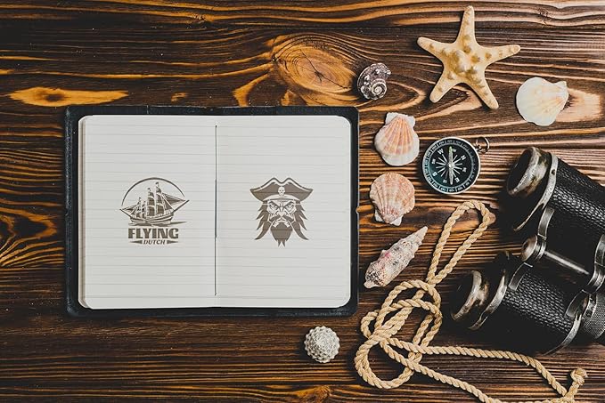 YKW 12 Pcs Pirate Stencils Set, Reusable Nautical Theme Painting Templates, Skull Crossbones Ship Captain DIY Crafts, for Wood Walls Chalkboards Rocks,Ideal for Crafters,and Artists
