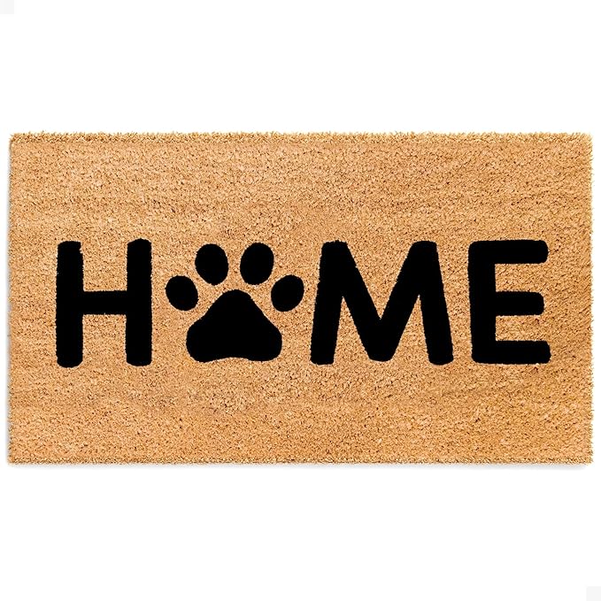 THEODORE MAGNUS Dog Door Mat - Welcome Mat for Front Door with Non-Slip Backing - Durable Doormat - Perfect for Outside Entrance Matt - Outdoor/Indoor - Pawfect Home - 17" x 30"