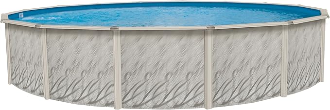 Lake Effect Pools 'Meadows' 12 ft Round Above Ground Swimming Pool | 52 Inch Steel Side Walls | Kit Includes: 25 Gauge Overlap Liner & Widemouth Skimmer