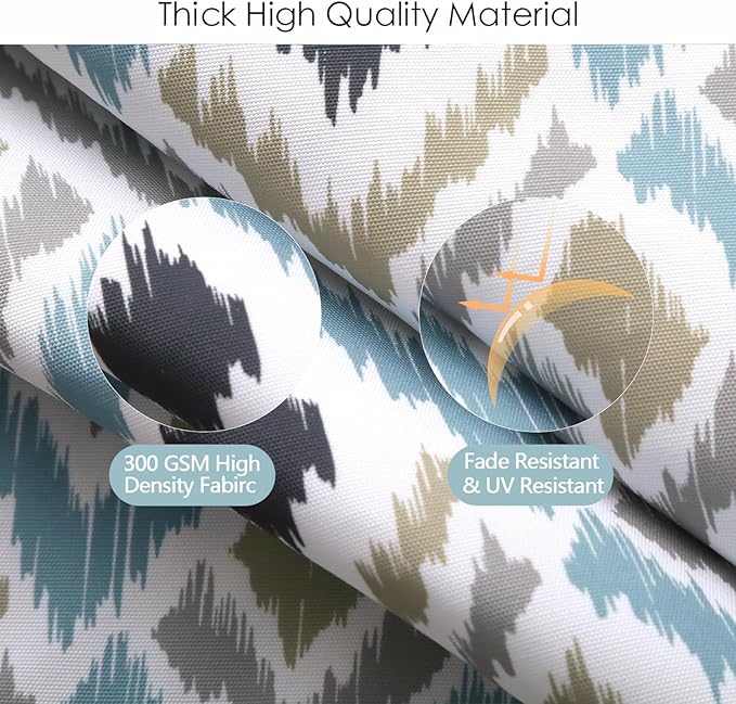 idee-home Outdoor Chair Cushions Set of 2, Thick 17" x 17" x 3" Outdoor Seat Cushions Patio Furniture Waterproof with Ties, Dining Pads