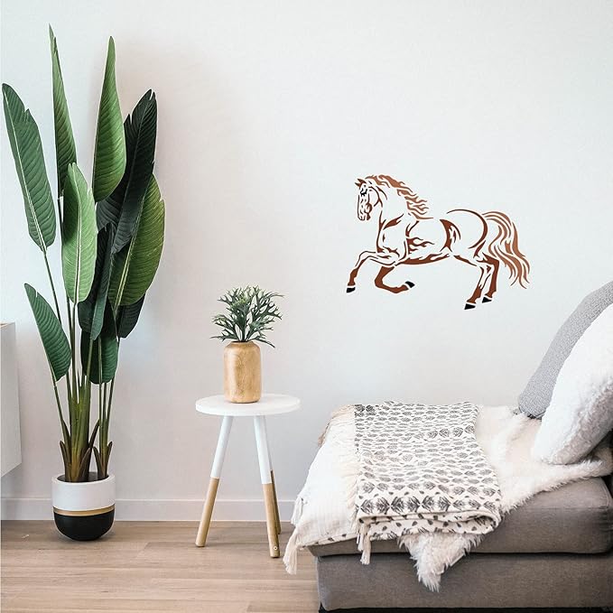 FINGERINSPIRE Horse Stencil 11.7x8.3 inch Horse Drawing Painting Stencils Plastic Horses Stencils Rectangle Reusable Running Horses DIY Home Decor Stencil for Painting on Wood Floor Wall Window