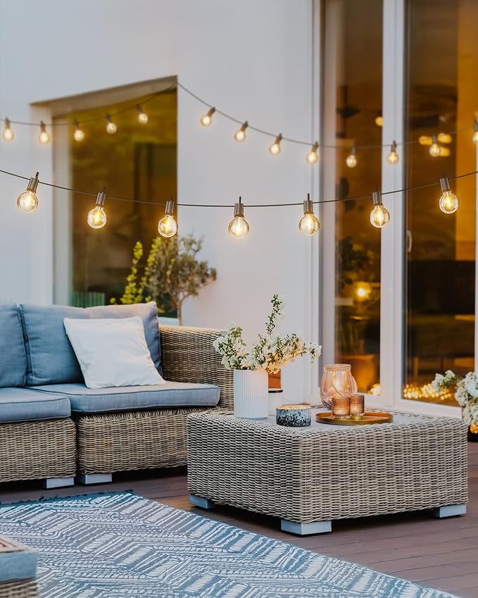 Brightown 209FT LED Outdoor String Lights - Patio Lights with 100 Shatterproof Clear Dimmable Edison Bulbs, Waterproof Connectable Hanging Lights for Outside Backyard Porch Party Christmas Decoration
