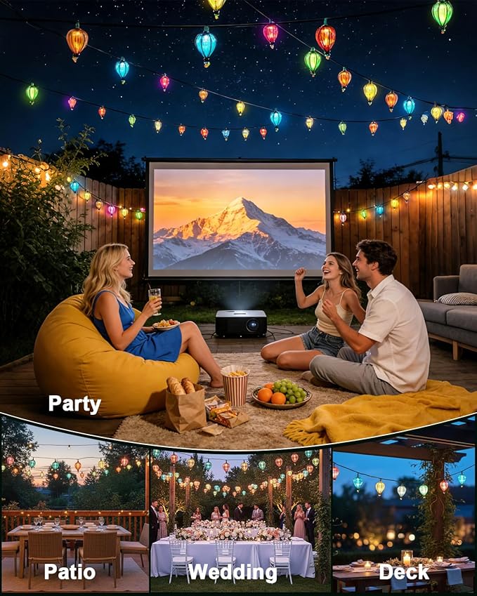 Multicolor Outdoor String Lights with 10 Bulbs, 11FT Connectable UL Listed Backyard Patio String Lights Hanging Indoor Outdoor for Patio Garden Gazebo Bistro Party Wedding