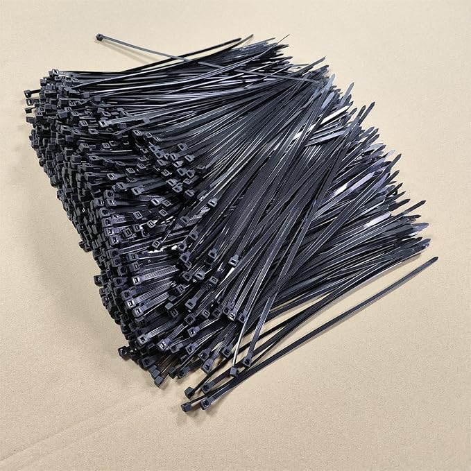 Zip Ties 1000 PCS 12 Inch Cable Zip Ties Heavy Duty, Premium Plastic Wire Ties with 50 LBS Tensile Strength, UV Resistant Cable Ties, Self-Locking Black Nylon Tie Straps (12 inch 1000 pcs, Black)
